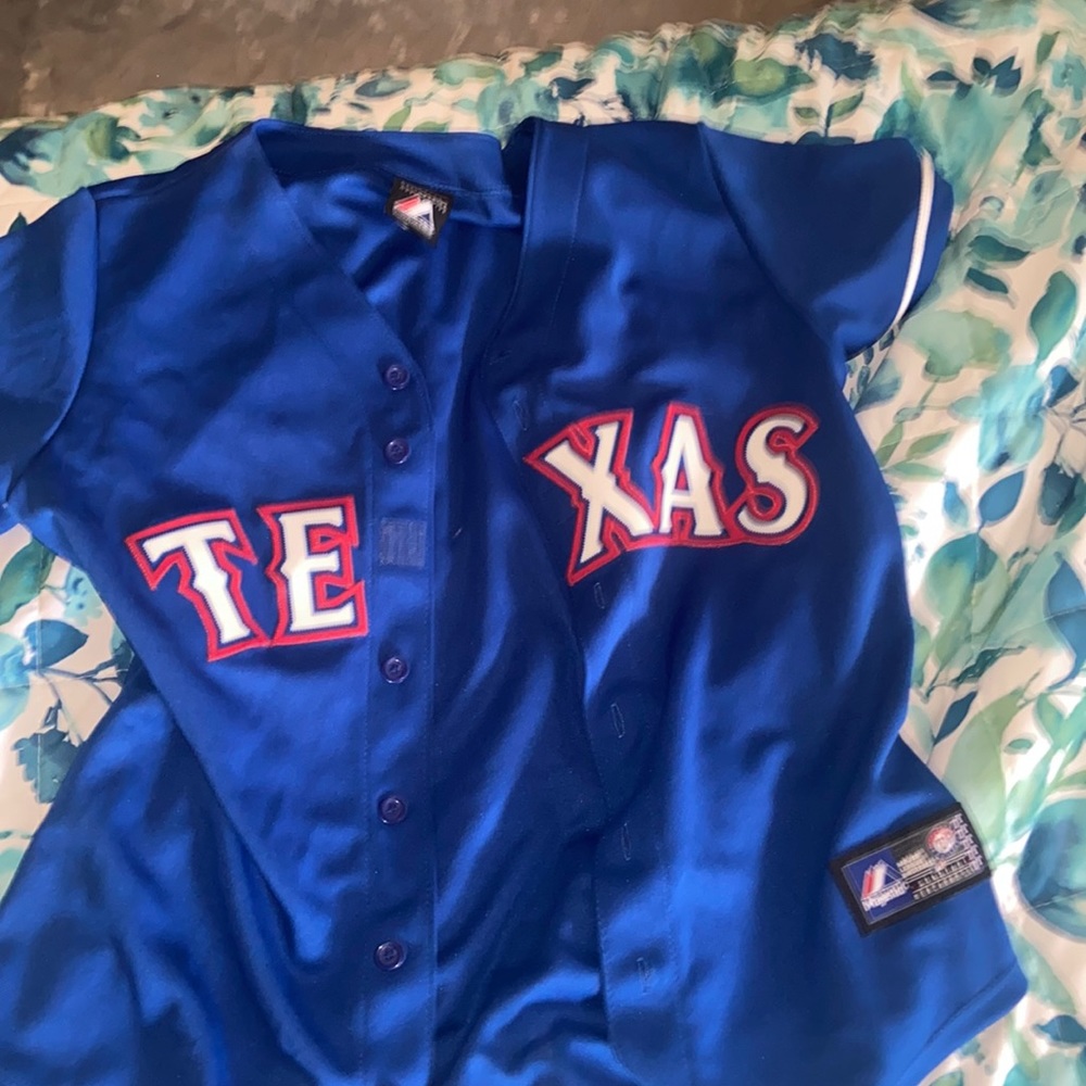 blue Texas baseball jersey